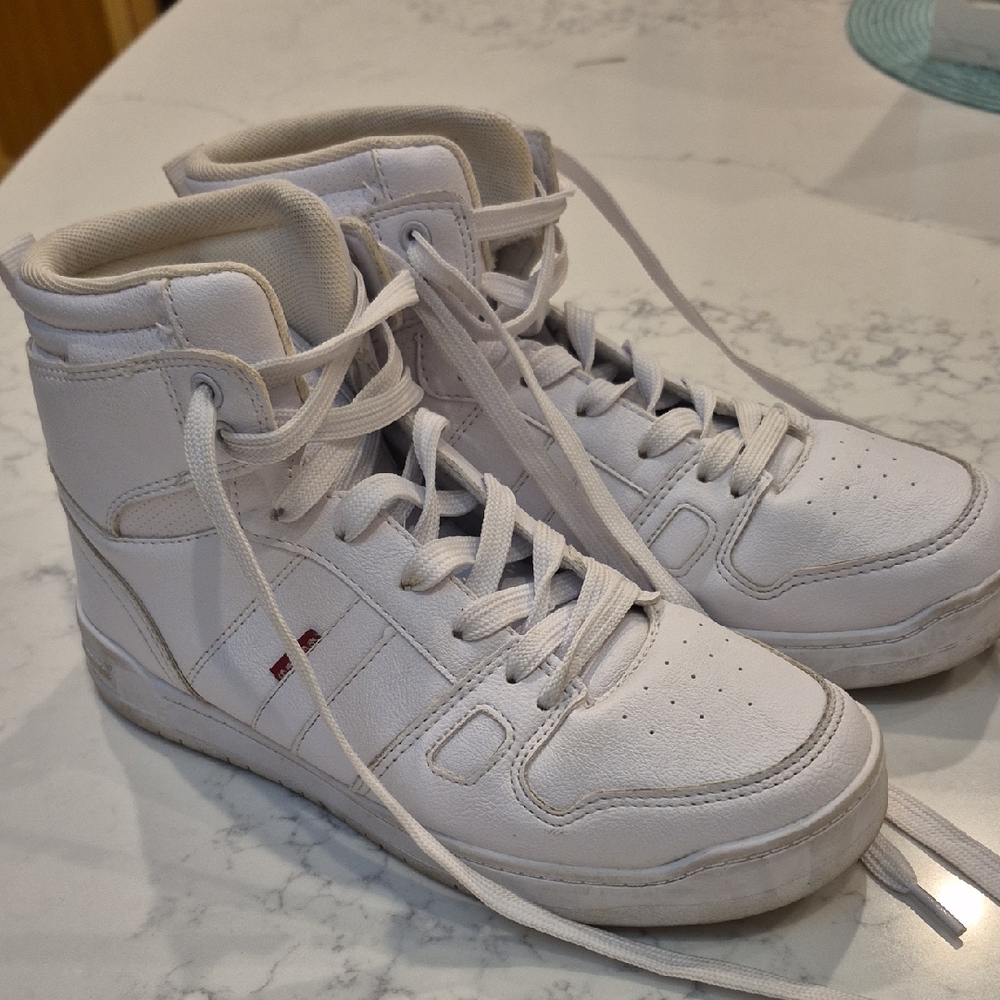Levis White High Top Sneakers Vegan Leather Casual Shoes